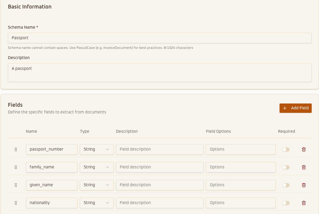 Visual Schema Builder Interface